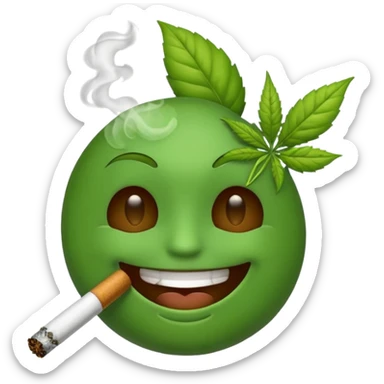 Emoji smoking weed sticker