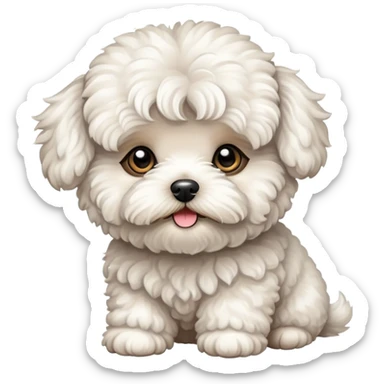 white maltipoo sticker