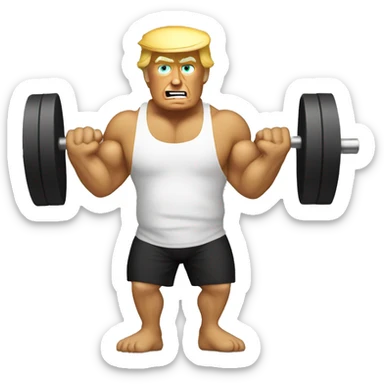 Donald trump lifting weights sticker