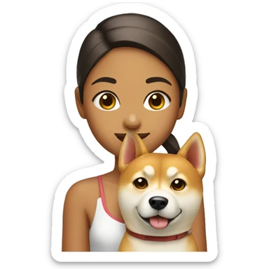 Girl with shiba inu dog sticker