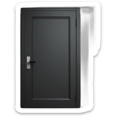 Large windowless rectangular matte black door whitek handle and a vertical BCD sight Adjace sticker