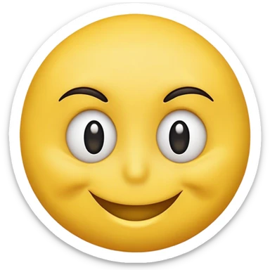 Yellow smiley with eyebrows squinched  sticker