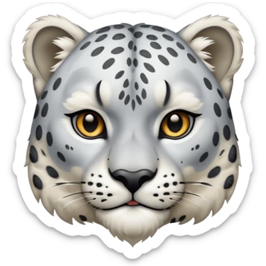 Deformed Snow leopard sticker