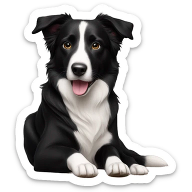 A border collie mixed with black lab black and white sticker