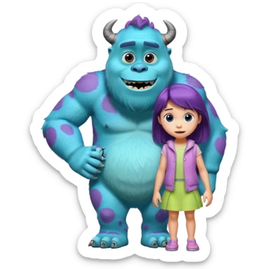 monsters inc sulley with small girl sticker