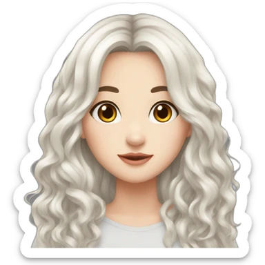 Beautiful girl,Black hair,wavy hair，long hair,White skin,oval face,Black eyes,Chinese sticker