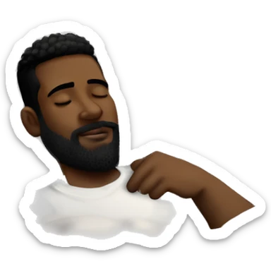 Very attractive black younger man with beard  sleeping on worlds most plush and nice white pillow   sticker