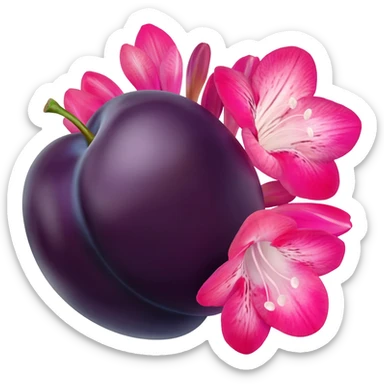 Plum with pink freesia sticker