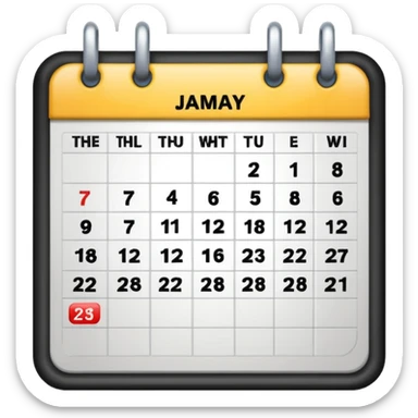 Calendar with 7 days per week sticker