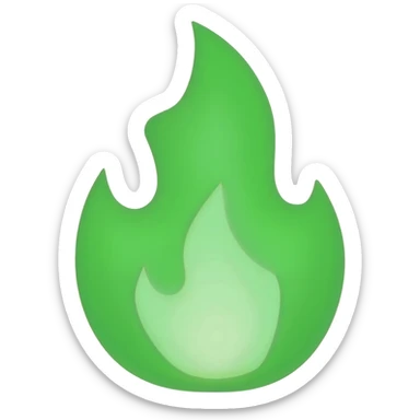 Green fire emoji sticker