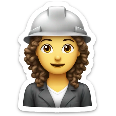 solo parte de ingeniera industrial mujer con pelo lago rizado castaño con mechones rubios y ojos grandes caferriba  sticker