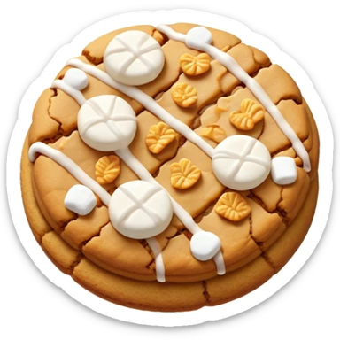 Big butterscotch cookie with cornflakes and marshmallow drizzle sticker