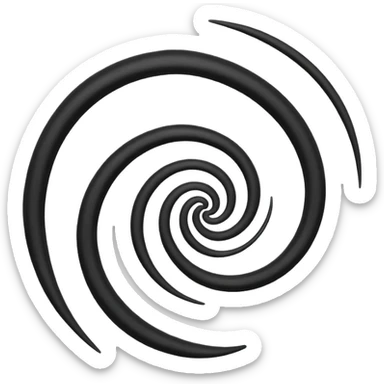 Triple arm spiral, black and white, symbol sticker