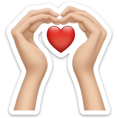 Hands making a heart shape sticker