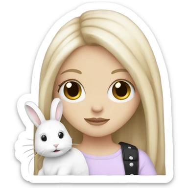 Emo white girl with bunny sticker