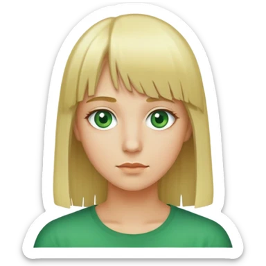 Blonde frange yeux vert sticker