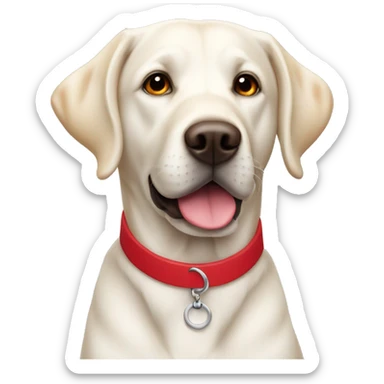 white labrador with red collar  sticker
