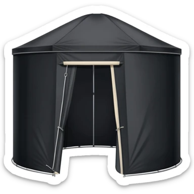 black Tall Oval Narrow Pop up open standing tent  sticker