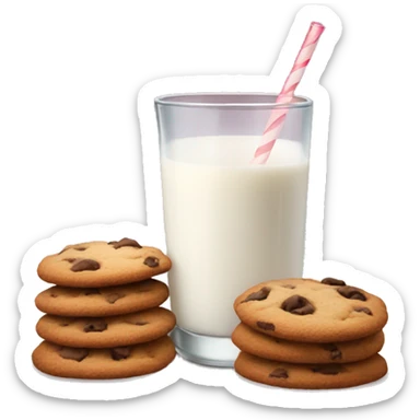 cookies and a glass of milk sticker