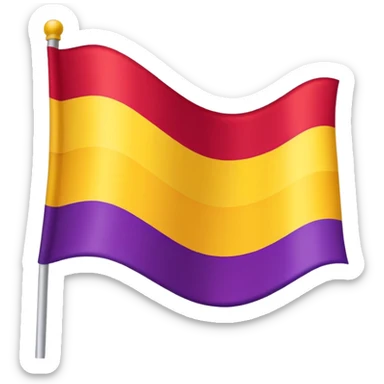Flag with three horizontal bands - red, yellow, and violet sticker