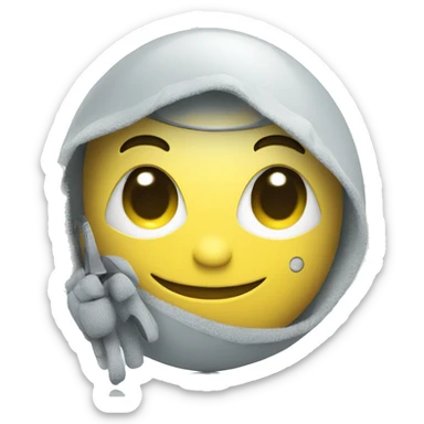 a robot with a sweet smile with a cleaning cloth in his hands sticker