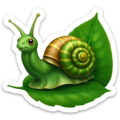 Snail with Long hair on leaf sticker