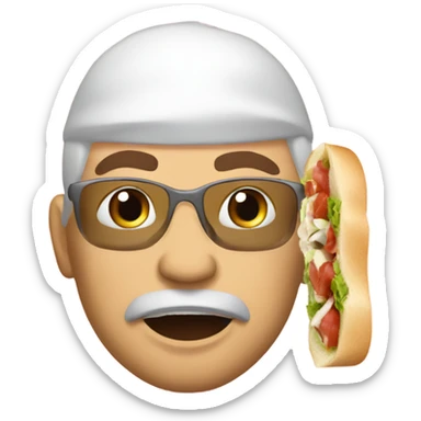 Cardinal karate eating sub sandwich  sticker