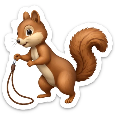 Squirrel skipping rope sticker