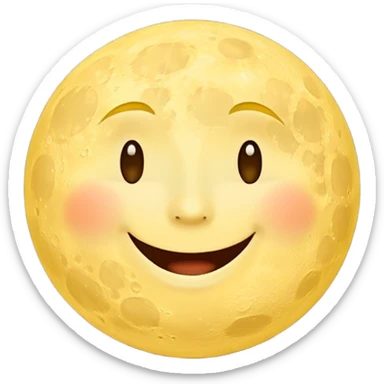 Moon with happy face sticker