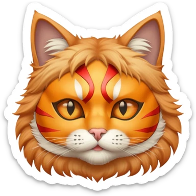 cat with a superhero mask sticker