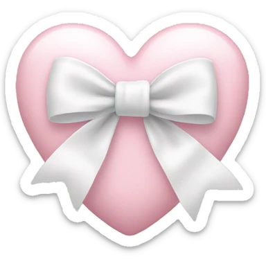 Light pink heart with a white bow sticker