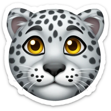 snow leopard with heart sticker