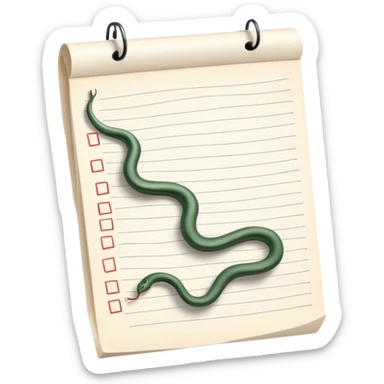 long curling to-do list paper looping up and down like a snake with tiny checkboxes fading into distance sticker