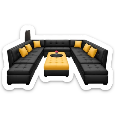 The lounge area adjacent to the dance floor featured thirty-six tables, with couches, ottomans, and banquette sofa seating. sticker