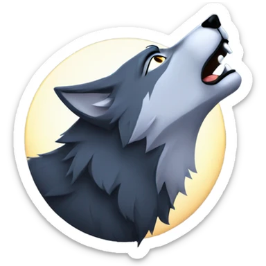WOLF HOWLING AT THE MOON IN THE DISTANCE sticker