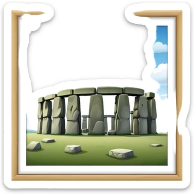 Stonehenge Landmark Emoji – Showing the prehistoric stone circle with a natural sky backdrop. sticker