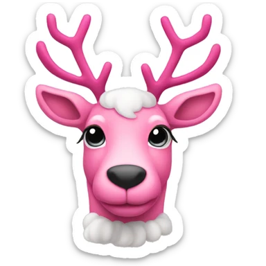Pink reindeer  sticker