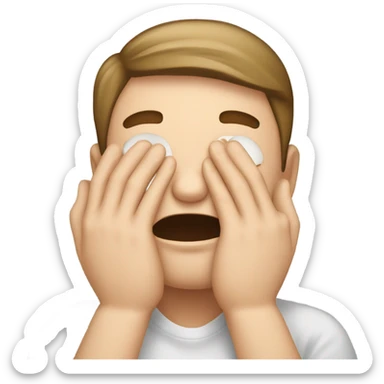 someone whose very embarrassed blushing and covering her eyes. they are so embarrassed they want to die sticker