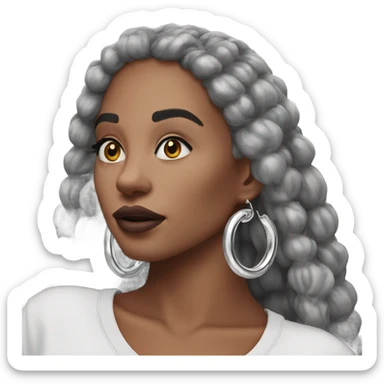 chunky silver hoop earrings sticker