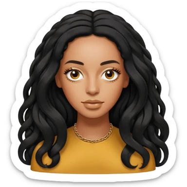 Solange with long hair sticker