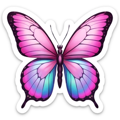 Pink butterfly side sticker