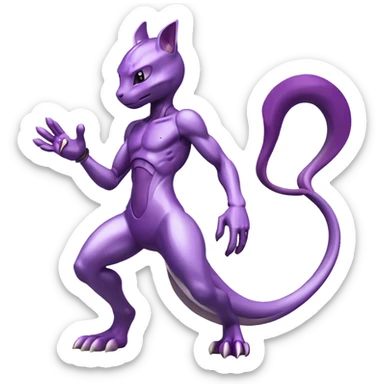  Cool Edgy Shiny Legendary Mewtwo-Digimon-hybrid full body sticker