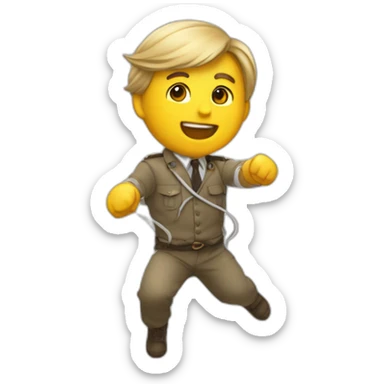 Un unijambiste qui fait de la corde a sauter sticker