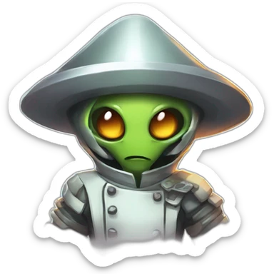 alien chef scifi roguelike rpg style inspired by slay the spire digital art sticker
