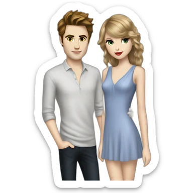 taylor swift with edward cullen sticker