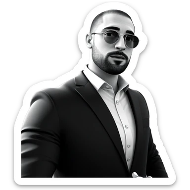 dapper dude in greyscale sticker