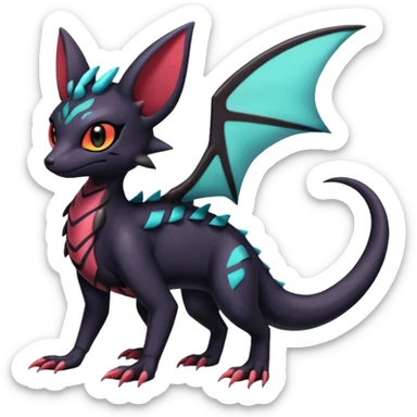Shiny Salandit-Umbreon-Genet-Noivern-Noibat-Hybrid (Full body) sticker