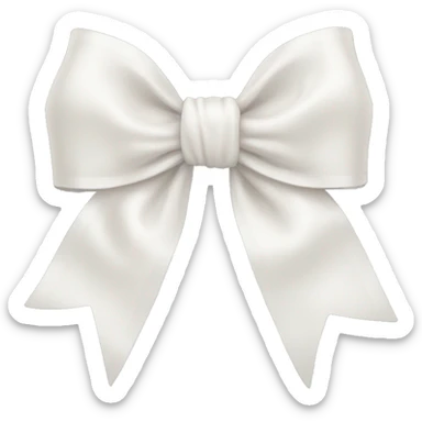White pastel bow sticker
