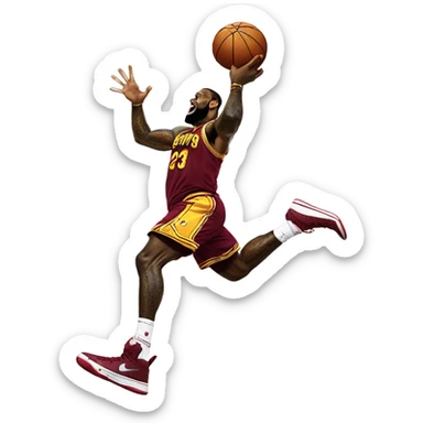 LeBron James Dunking a Basketball over a Trex sticker