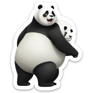 a fat panda that is bigger than the milky way sticker
